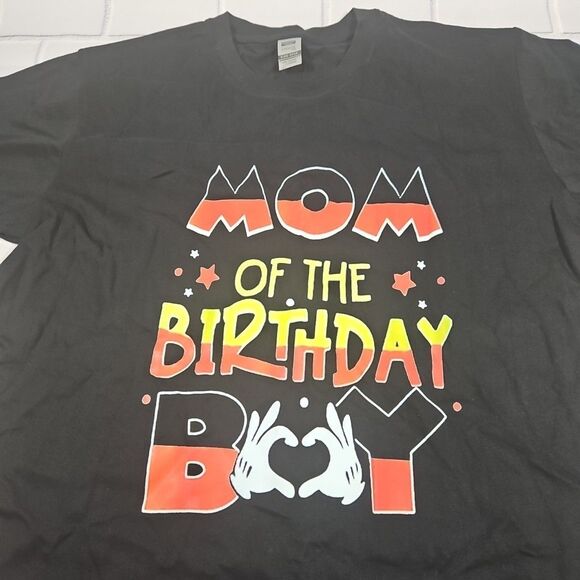 womans large Black Mom Of The Birthday Boy Mouse Family T Shirt - Picture 1 of 6